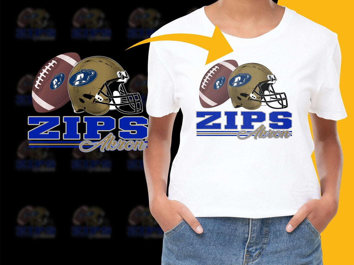 Akron Zips T-shirt, Custom College Football Graphic Tee, Sports Fan Apparel, Unisex Casual Wear