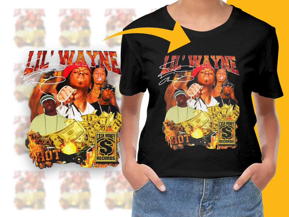 Lil Wayne Graphic T-Shirt, Hip Hop Music Tee, Vintage Rap Artist Fashion, Cash Money Records Merchandise, Unisex Black Top