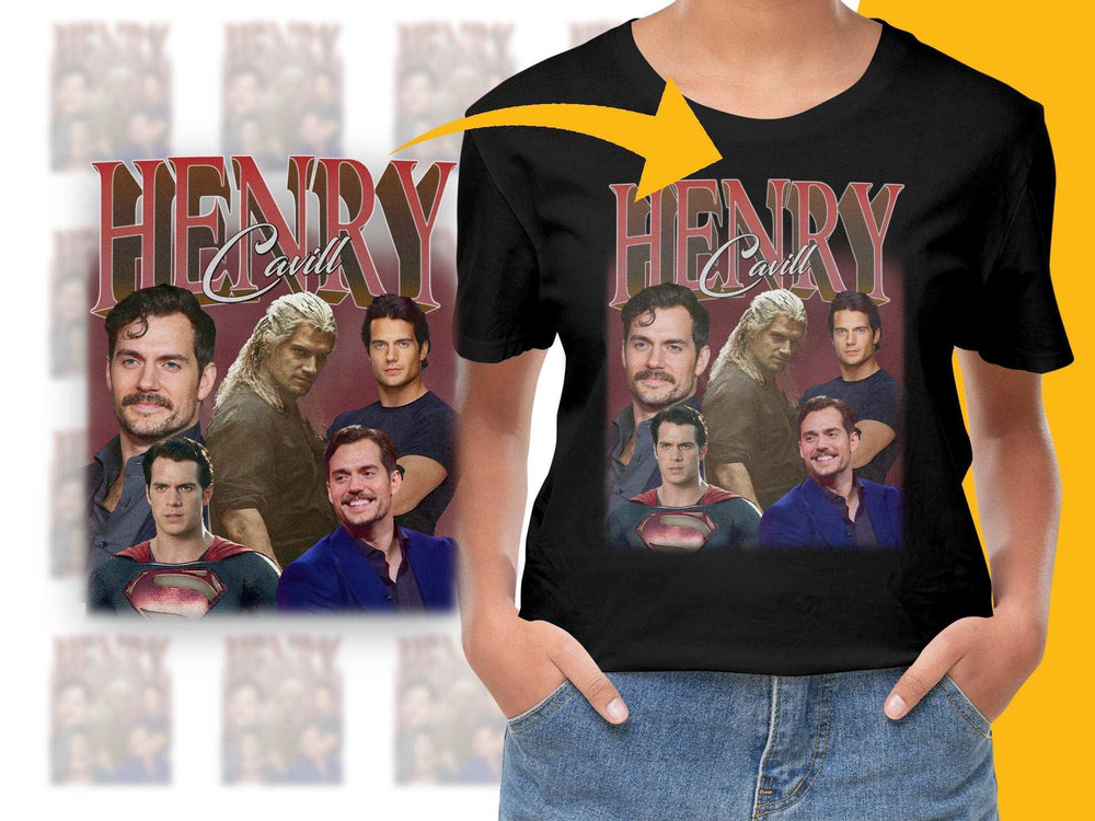 Henry Cavill Fan T-Shirt, Multiple Portraits, Actor Montage, Casual Wear, Graphic Tee, Unisex