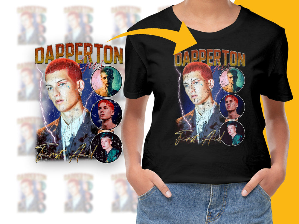 Gus Dapperton Graphic T-Shirt, Colorful Pop Art Style, Music Fan Merch, Unisex Black Tee