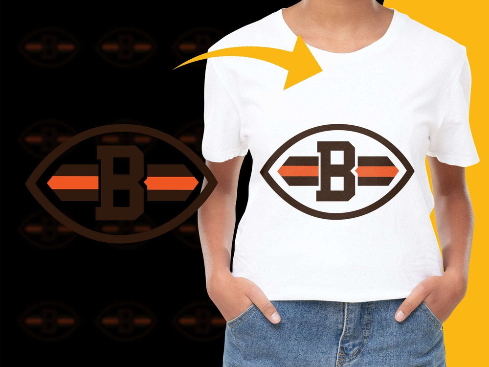 Stylish B Letter Graphic T-Shirt, Modern Monogram Design, Casual Unisex Tee, Trendy Alphabet Apparel, Orange and Black