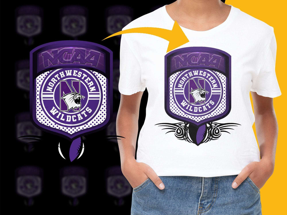 NCAA Northwestern Wildcats Logo T-Shirt, College Sports Tee, Purple Graphic Shirt