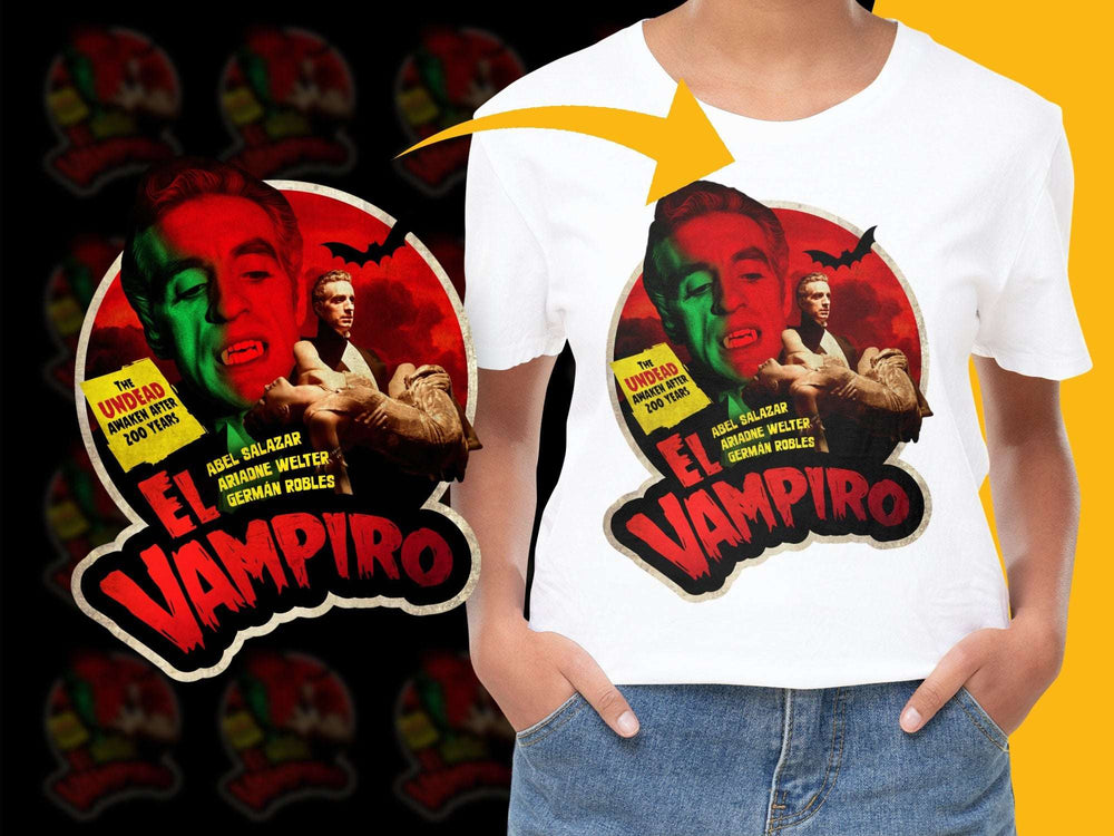 Vintage El Vampiro Movie Poster T-Shirt, Classic Film Graphic Tee, Retro Pop Art Style, Unisex Fashion Top