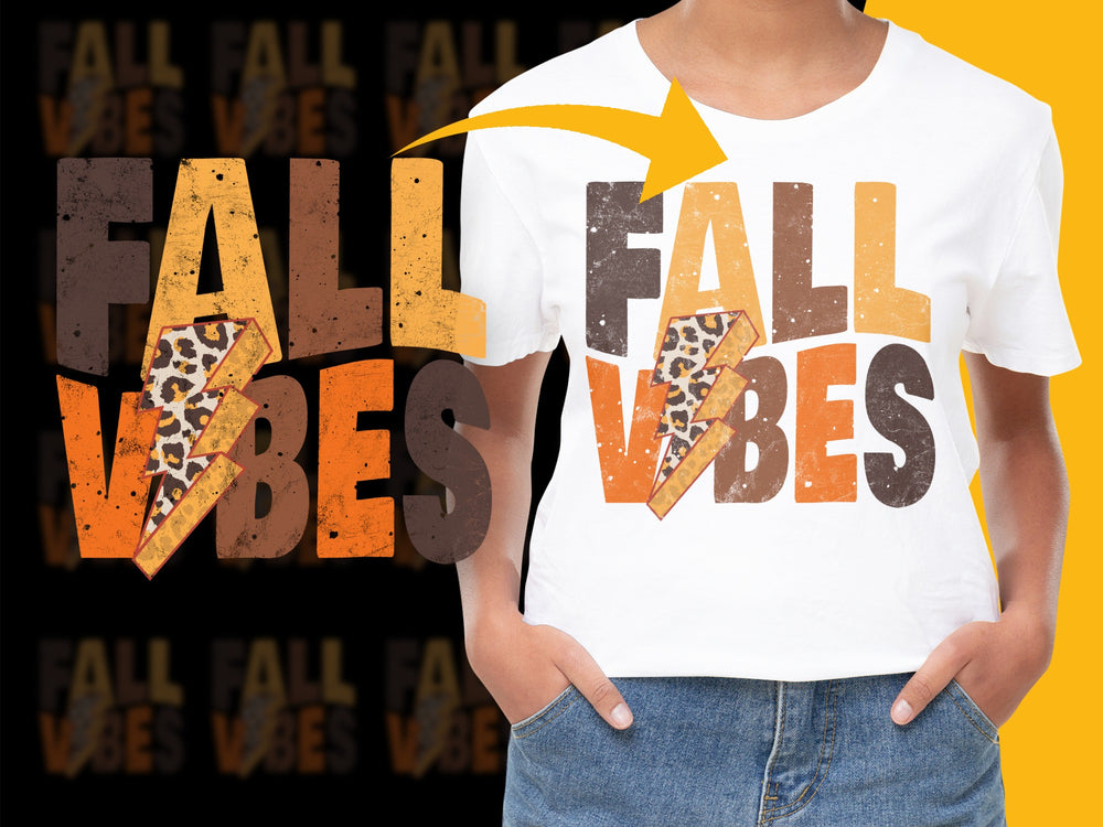Fall Vibes T-Shirt with Leopard Print, Autumn Seasonal Graphic Tee, Trendy Casual Wear for Men and Women