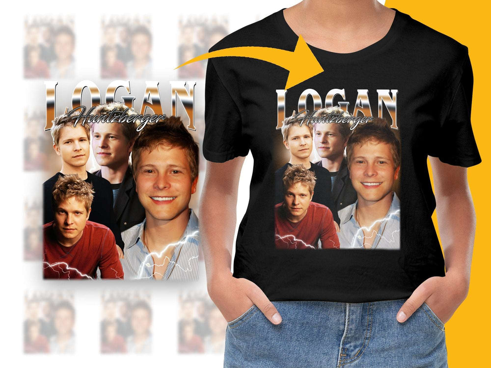 Logan Lerman Fan T-Shirt, Multiple Poses Graphic Tee, Unisex Black Shirt, Celebrity Photo Print, Gift Idea