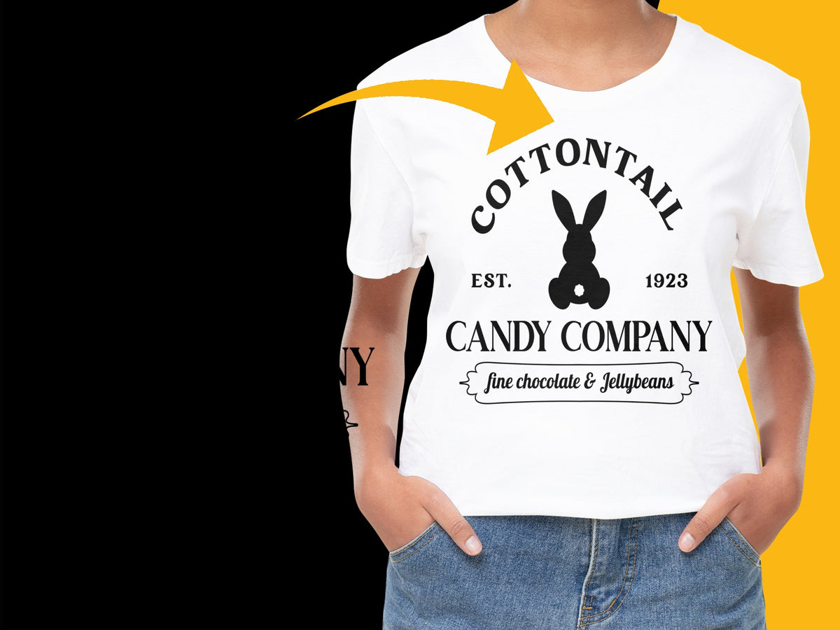 Vintage Cotton Candy Company T-Shirt, Fine Chocolate and Jellybeans Graphic Tee, 1923 Retro Style Shirt
