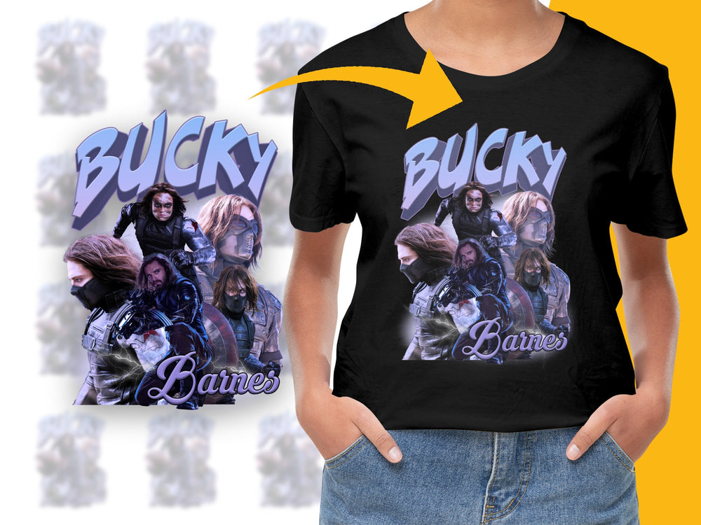 Bucky Barnes Graphic T-Shirt, Marvel Fan Tee, Superhero Casual Top, Unisex Clothing, Gift for Movie Lovers