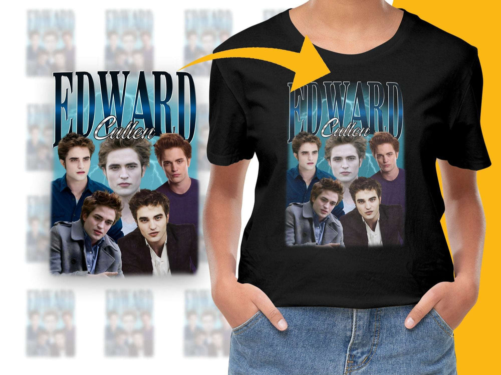 Edward Cullen Graphic T-Shirt, Twilight Saga Movie Fan Tee, Unisex Black Cotton Shirt, Vampire Pop Culture Apparel