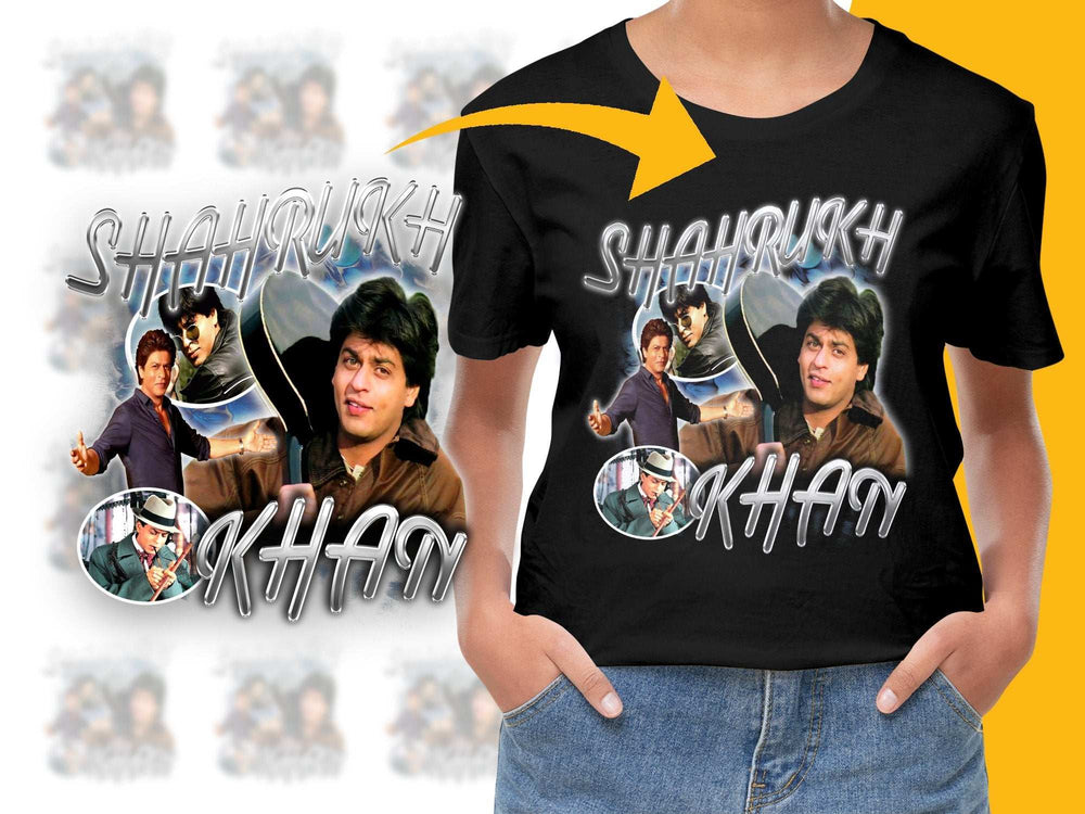 Shahrukh Khan Fan T-Shirt, Bollywood Actor Collage Graphic Tee, Unisex Gift Idea