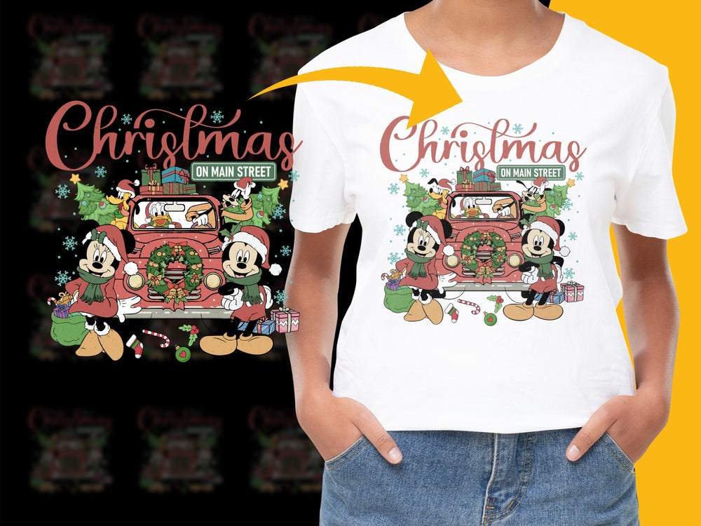 Disney Christmas T-Shirt, Mickey Mouse Holiday Tee, Festive Family Outfit, Kids and Adults Sizes