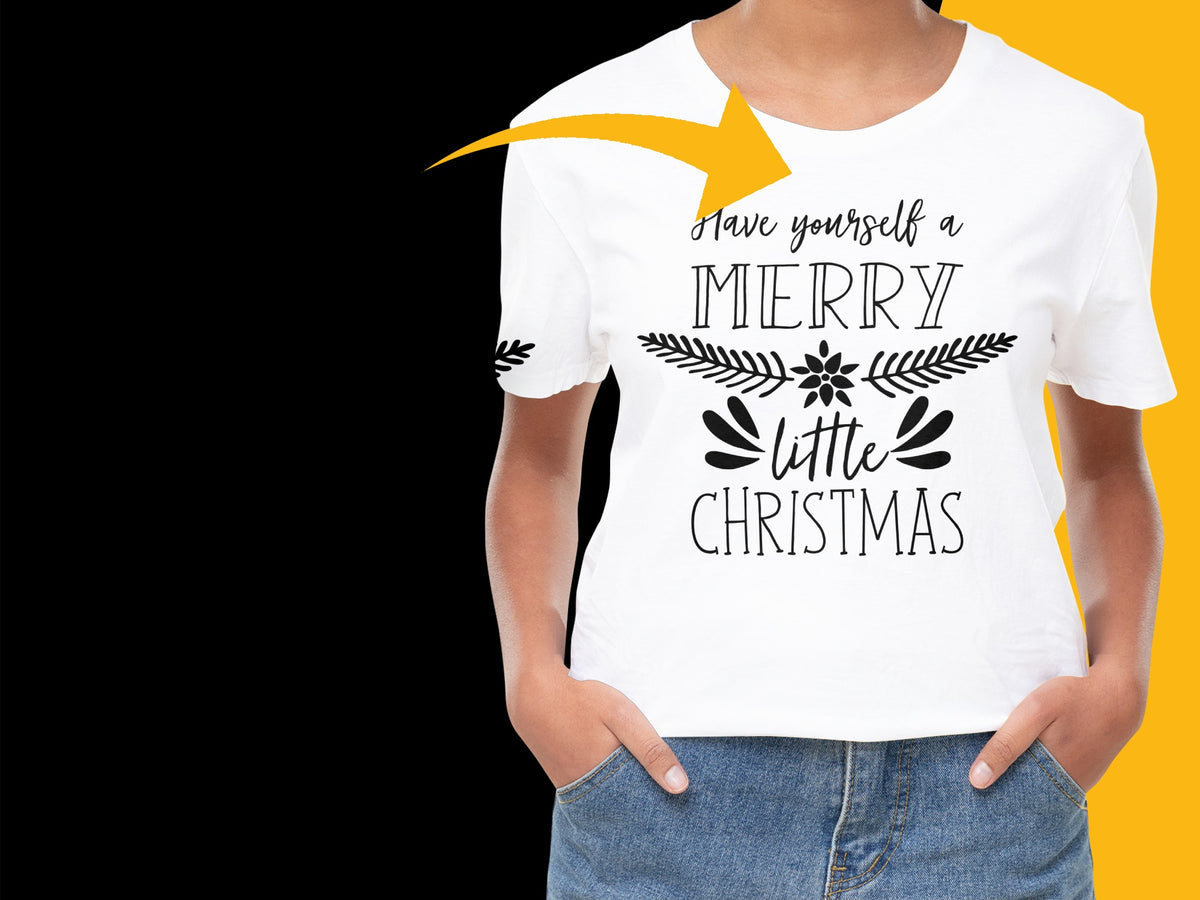 Merry Little Christmas T-Shirt, Festive Holiday Tee, Women's White Graphic Shirt, Casual Xmas Apparel