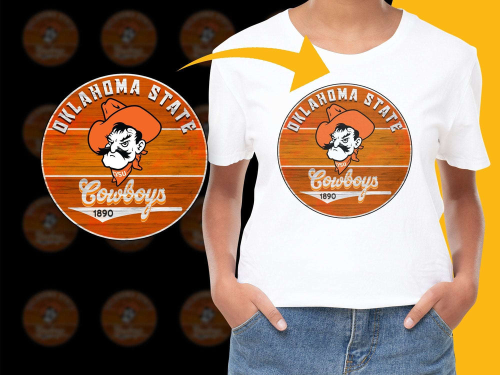 Oklahoma State Cowboys T-Shirt Vintage Logo Design, College Sports Apparel, Unisex Casual White Tee
