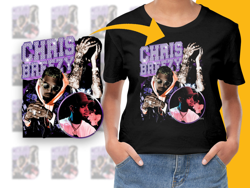 Chris Brown Inspired Graphic T-Shirt, Hip Hop Music Tee, Fan Merchandise, Unisex Black Shirt