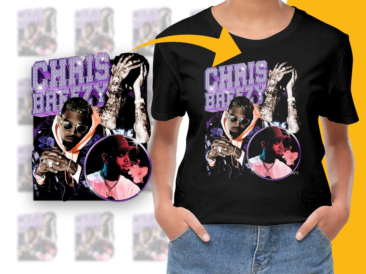 Chris Brown Inspired Graphic T-Shirt, Hip Hop Music Tee, Fan Merchandise, Unisex Black Shirt