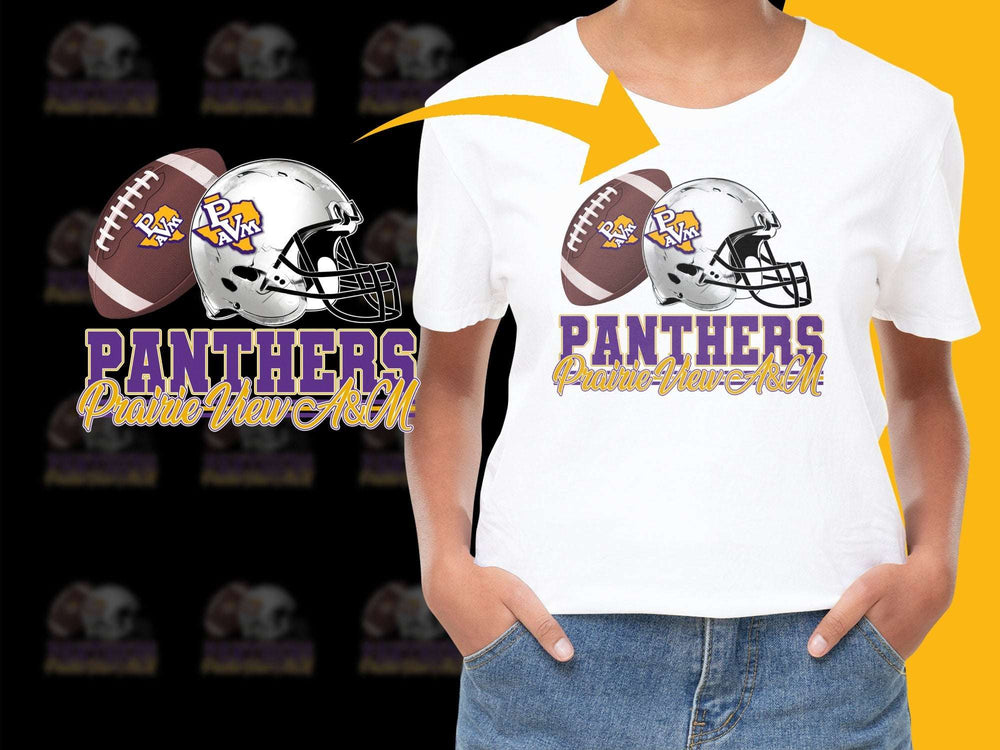 Kids Sports T-Shirt, Custom Panthers Football Design, Youth Graphic Tee, School Pride Shirt