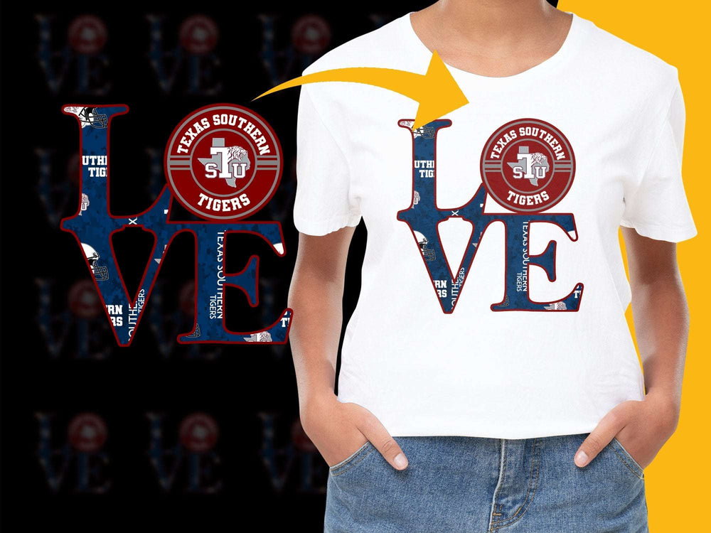 Texas Southern University Love T-Shirt, TSU Tigers Graphic Tee, College Fan Apparel, Unisex Fashion Top