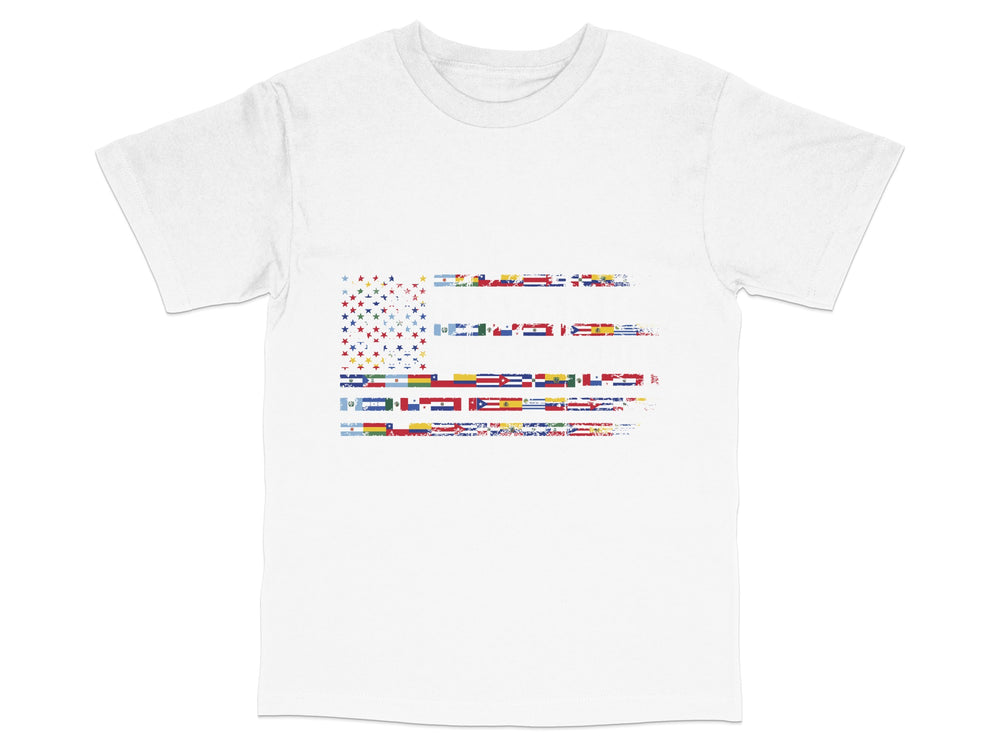 Abstract Flag Design T-Shirt, Colorful Geometric Patterns, Unisex Fashion Tee, Casual Summer Top, Unique Graphic Print Shirt