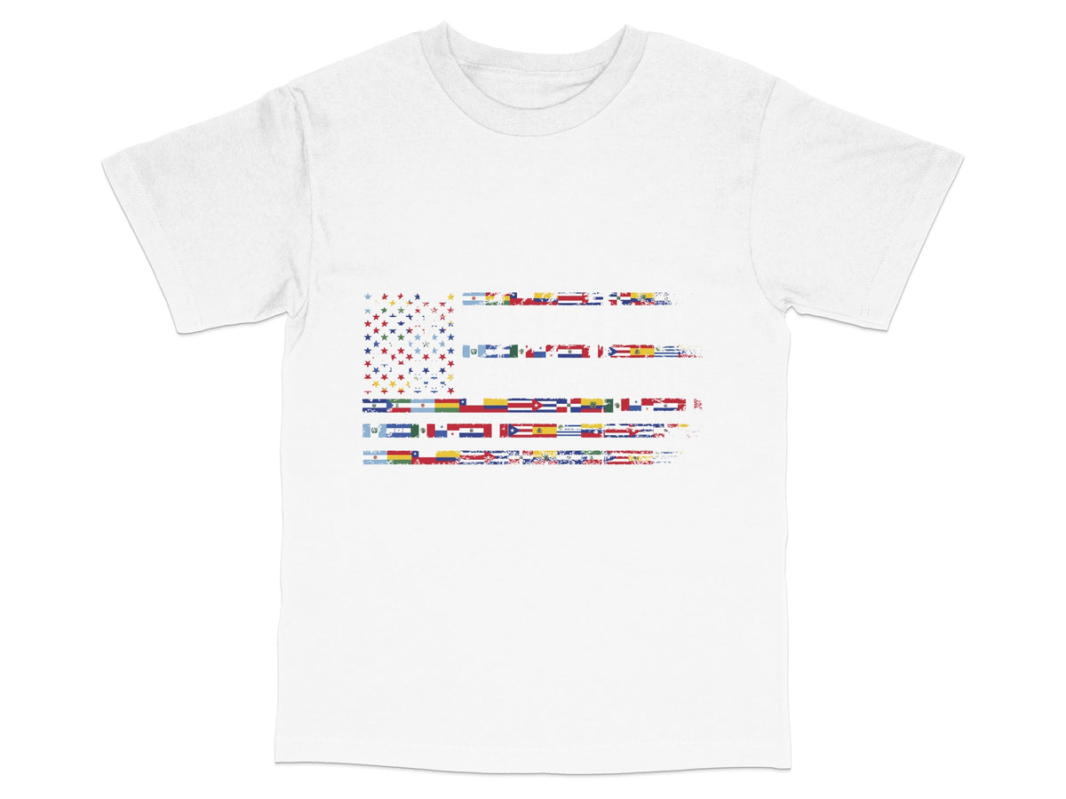Abstract Flag Design T-Shirt, Colorful Geometric Patterns, Unisex Fashion Tee, Casual Summer Top, Unique Graphic Print Shirt