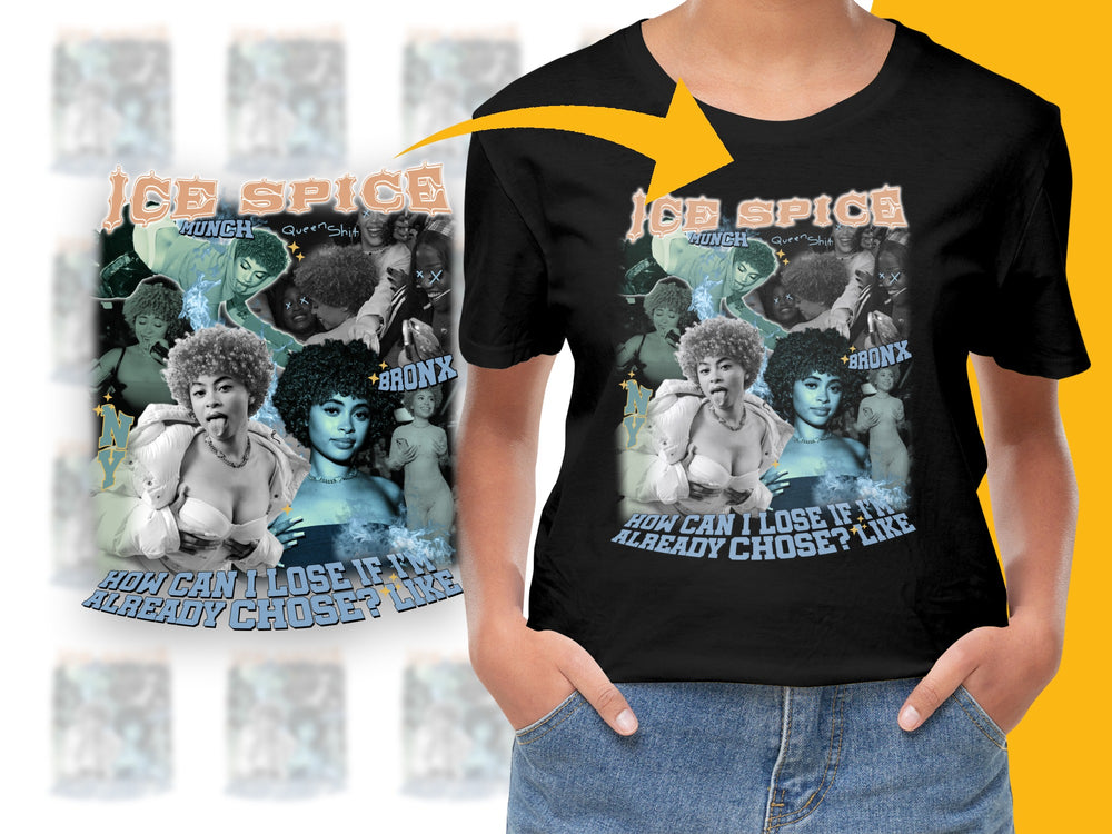Ice Spice Inspired Graphic T-Shirt, Vintage Style Hip Hop Tee, Urban Music Fashion, Cool Retro Shirt for Fans