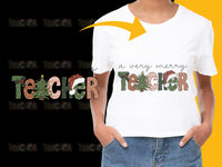 Load image into Gallery viewer, Women&#39;s Holiday T-Shirt, Merry Teacher Christmas Tee, Festive Educator Gift, Winter Apparel for Teachers, Casual School Top, Unique Teacher
