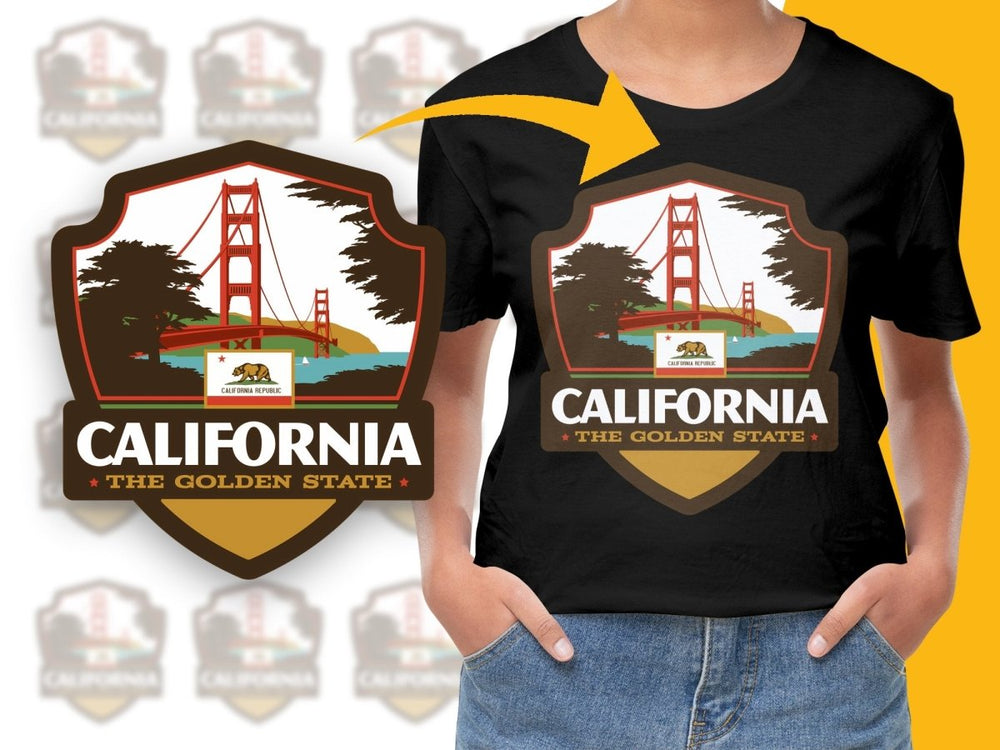 California The Golden State PNG File - Teepew