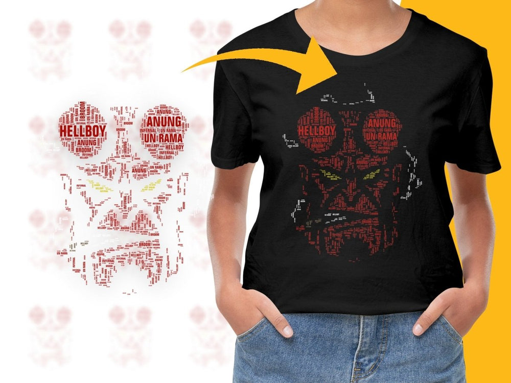 Caligrama Bold Hellboy Inspired Typography Art Face PNG File - Teepew