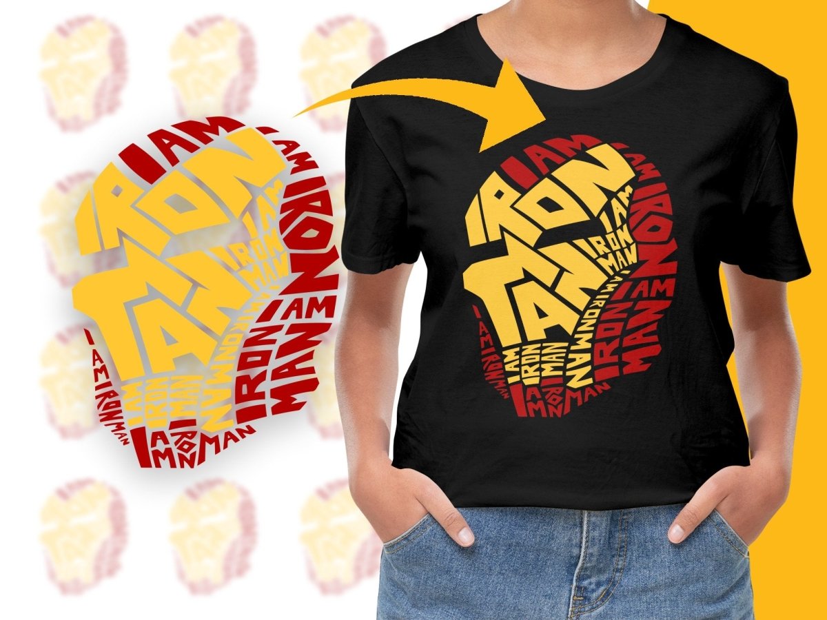 Caligrama Bold Iron Man Inspired Typography PNG File - Teepew