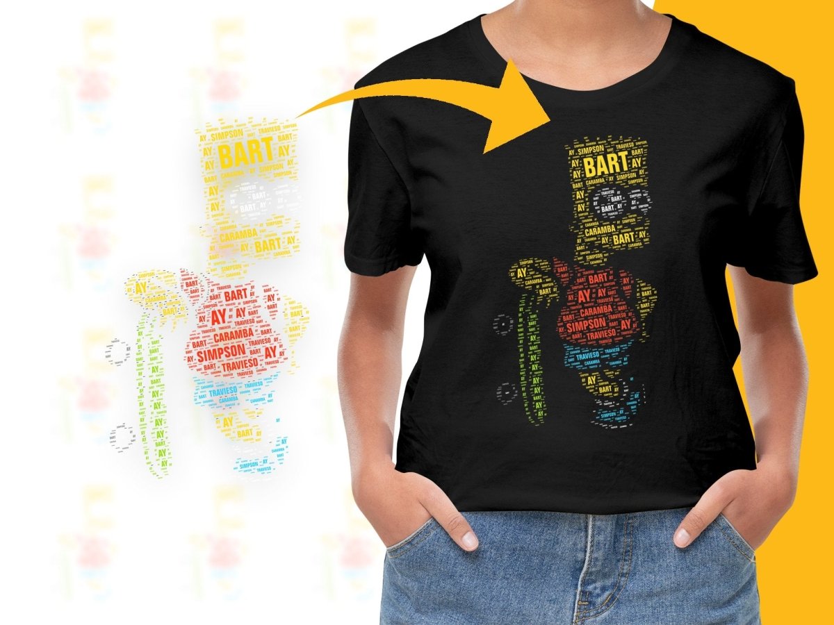 Caligrama Colorful Bart Simpson Word PNG File - Teepew