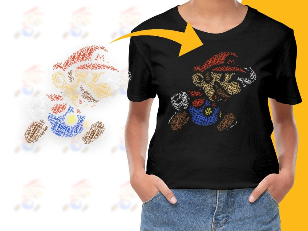 Caligrama Colorful Word Art Super Mario Inspired PNG File - Teepew