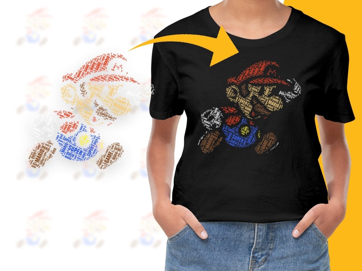 Caligrama Colorful Word Art Super Mario Inspired PNG File - Teepew