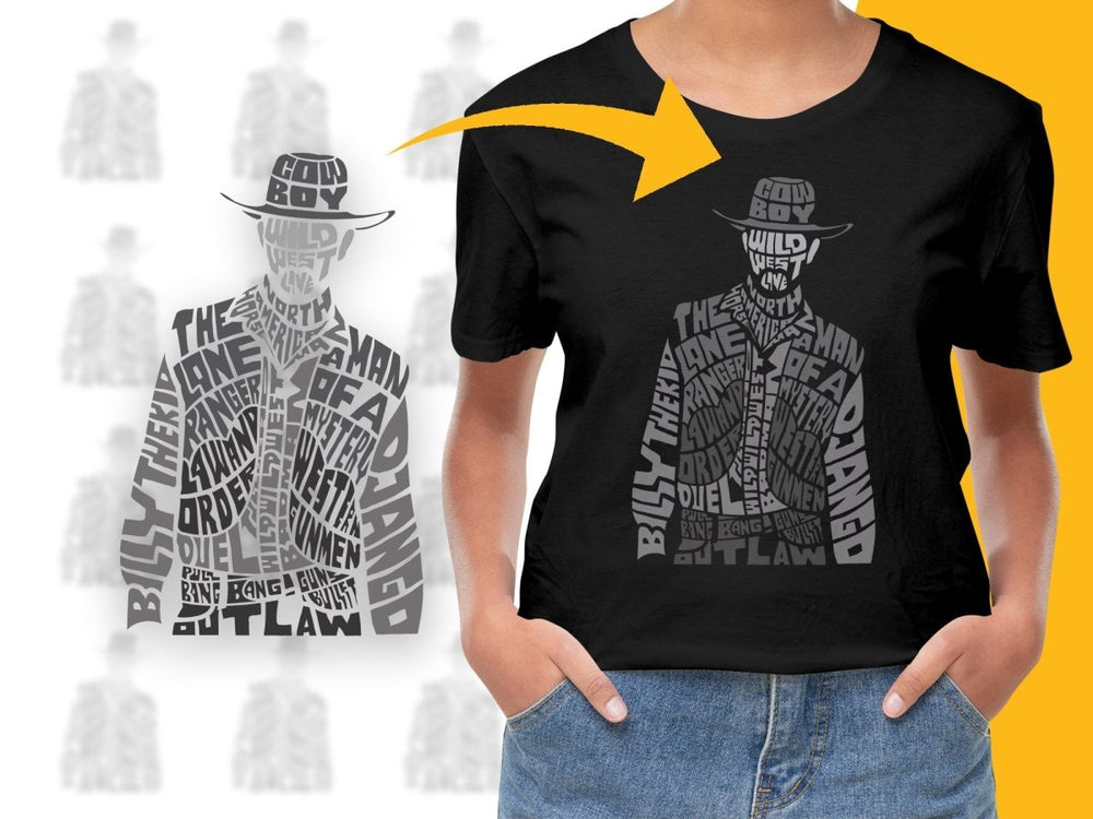 Caligrama Cowboy Wild West Typography PNG File - Teepew