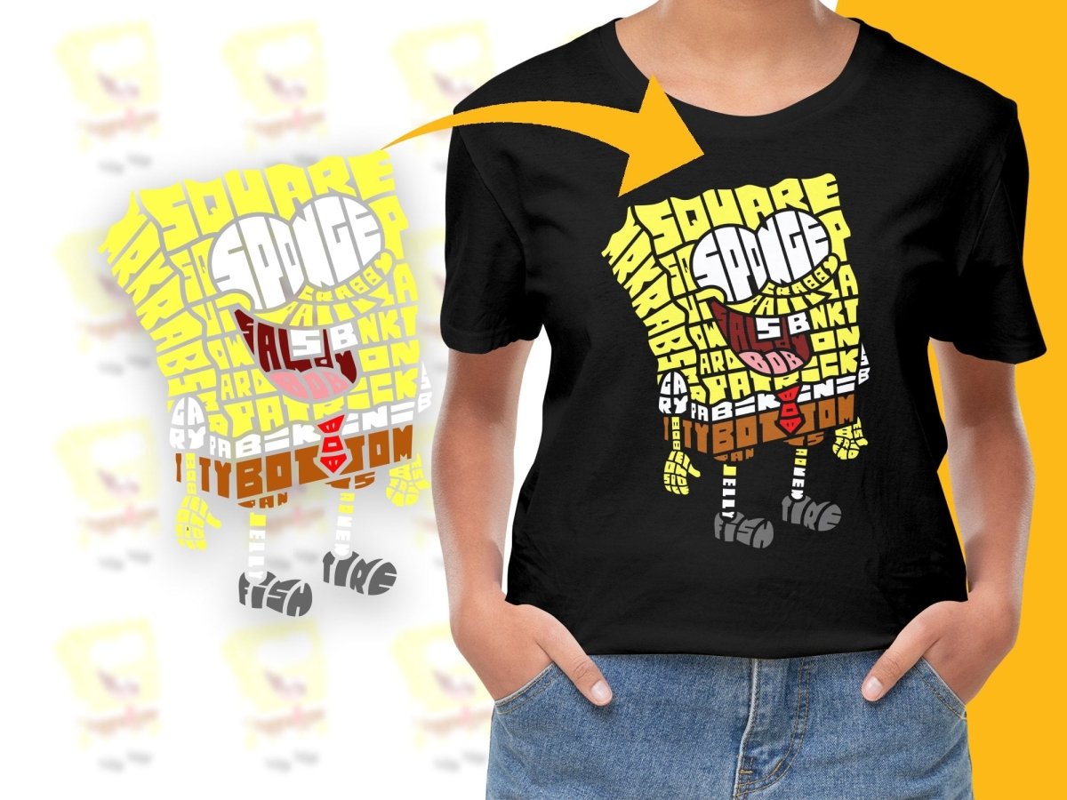 Caligrama Fun and Quirky SpongeBob Typography PNG File - Teepew