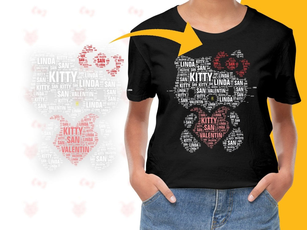 Caligrama Fun Kitty San Valentin Linda Word Art PNG File - Teepew