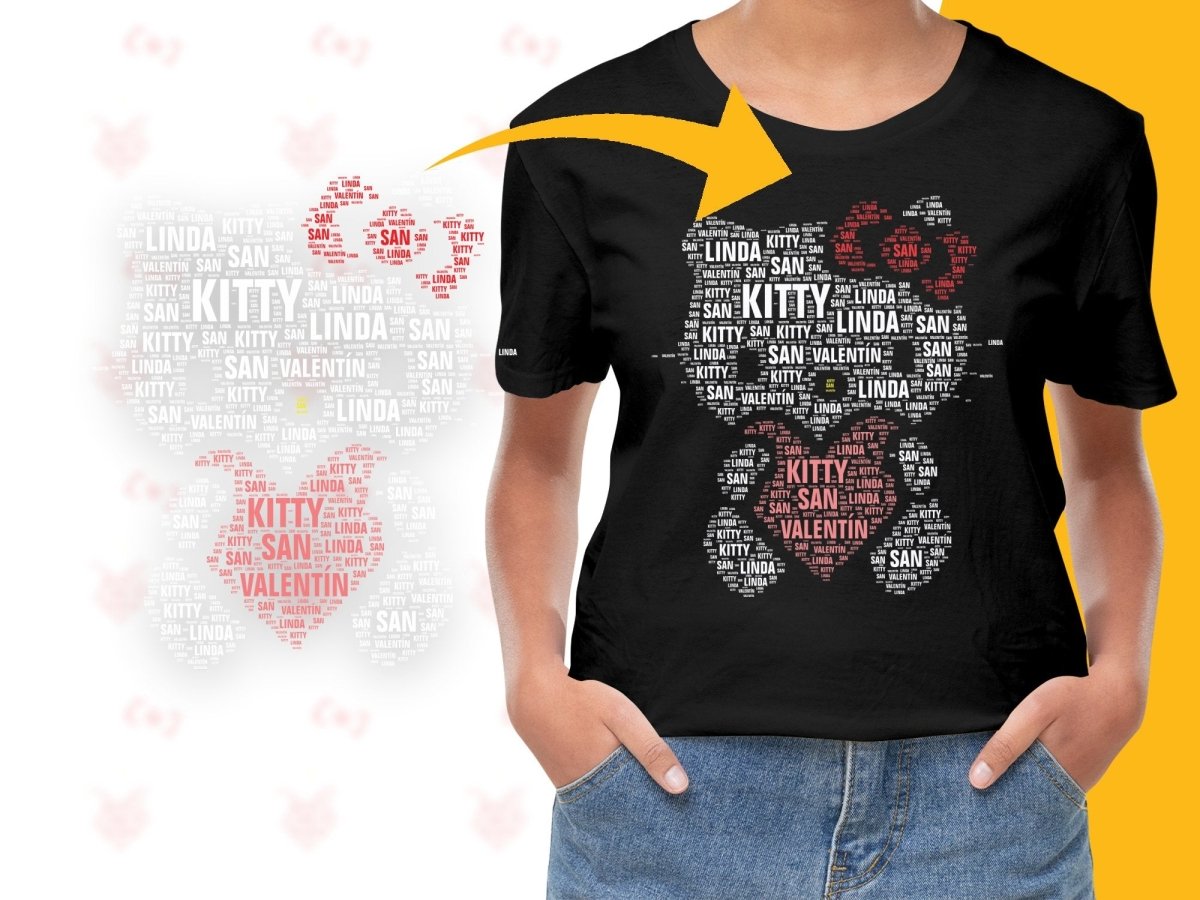 Caligrama Fun Kitty San Valentin Linda Word Art PNG File - Teepew