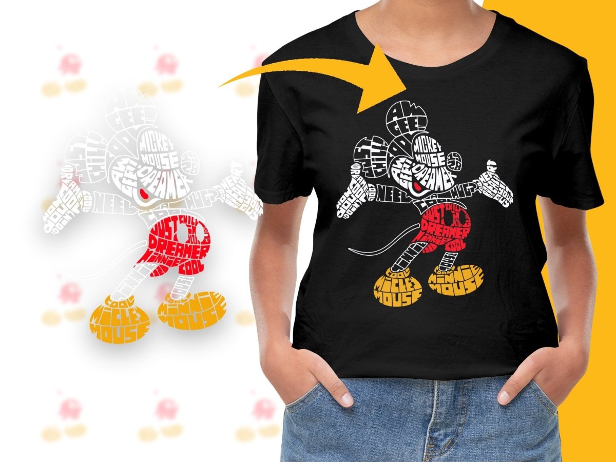 Caligrama Fun Stylish Mickey Mouse PNG File - Teepew