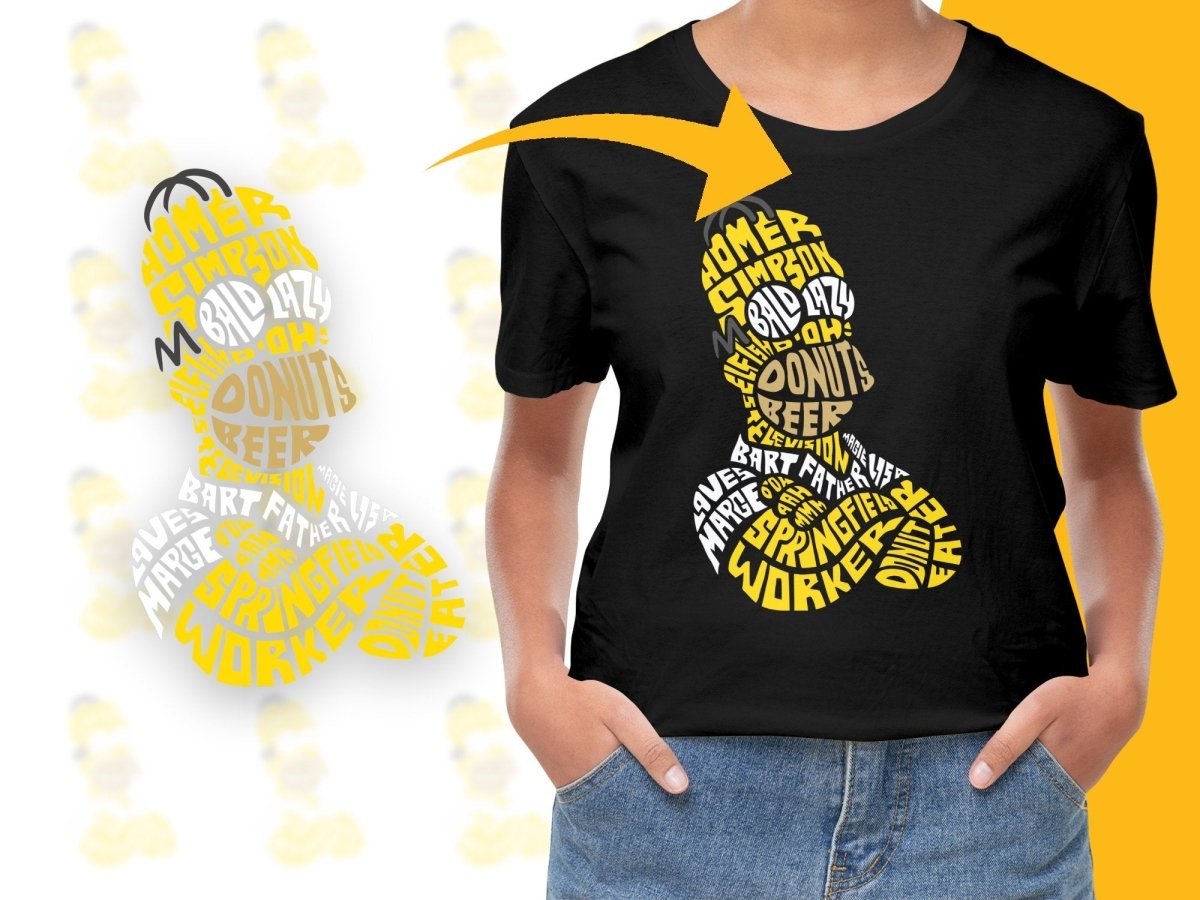 Caligrama Funny PNG File with Homer Simpson PNG File - Teepew