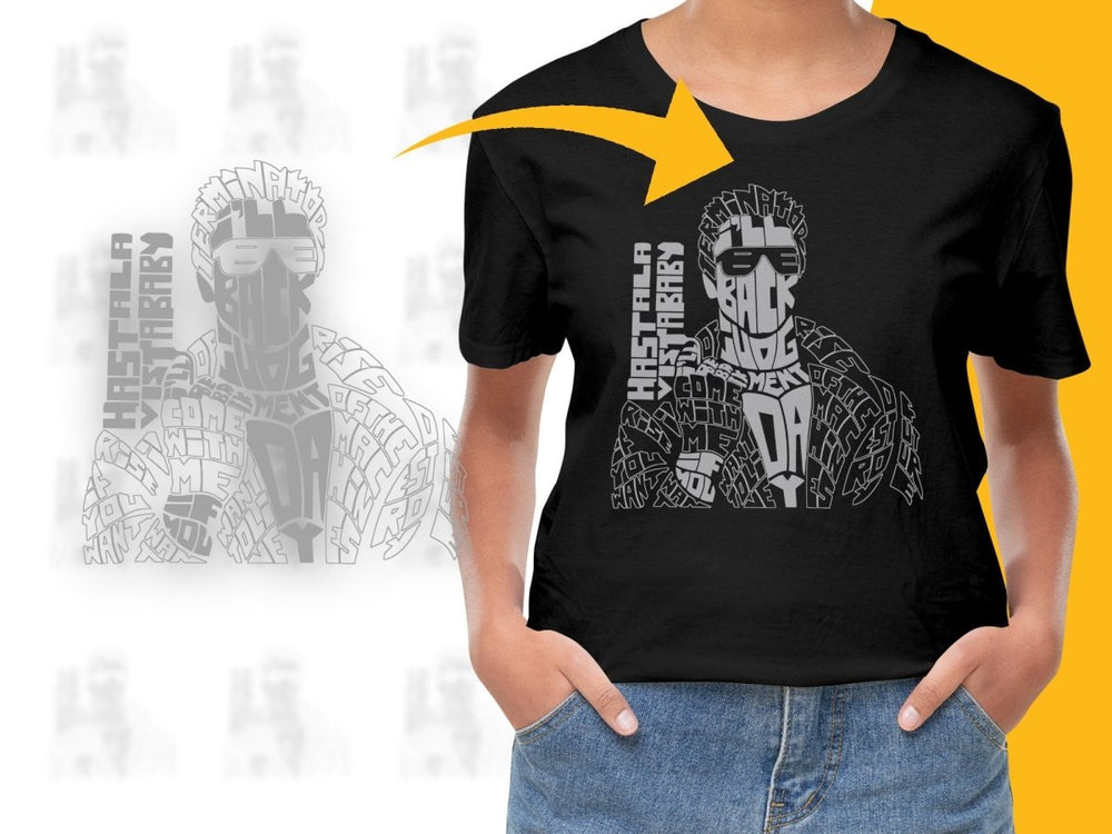 Caligrama Iconic Hasta La Vista Baby Terminator PNG File - Teepew