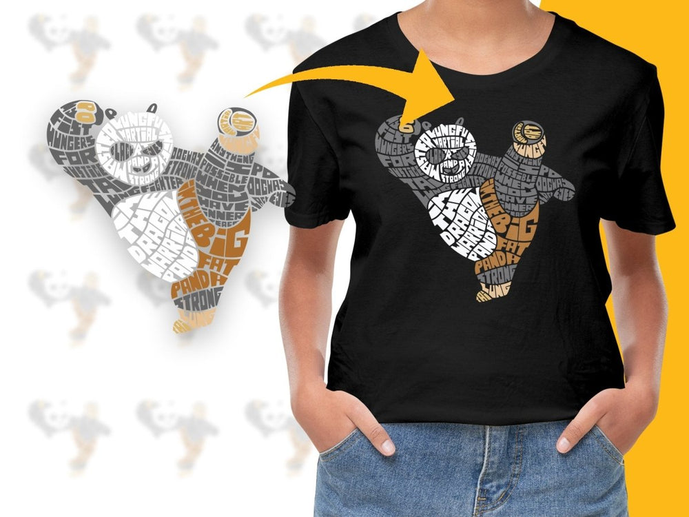 Caligrama Kung Fu Panda Themed Strong Powerful Fun PNG File - Teepew