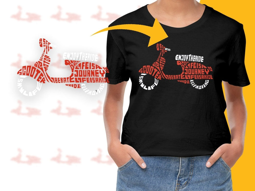Caligrama Life Is A Journey Text Art Scooter PNG File - Teepew