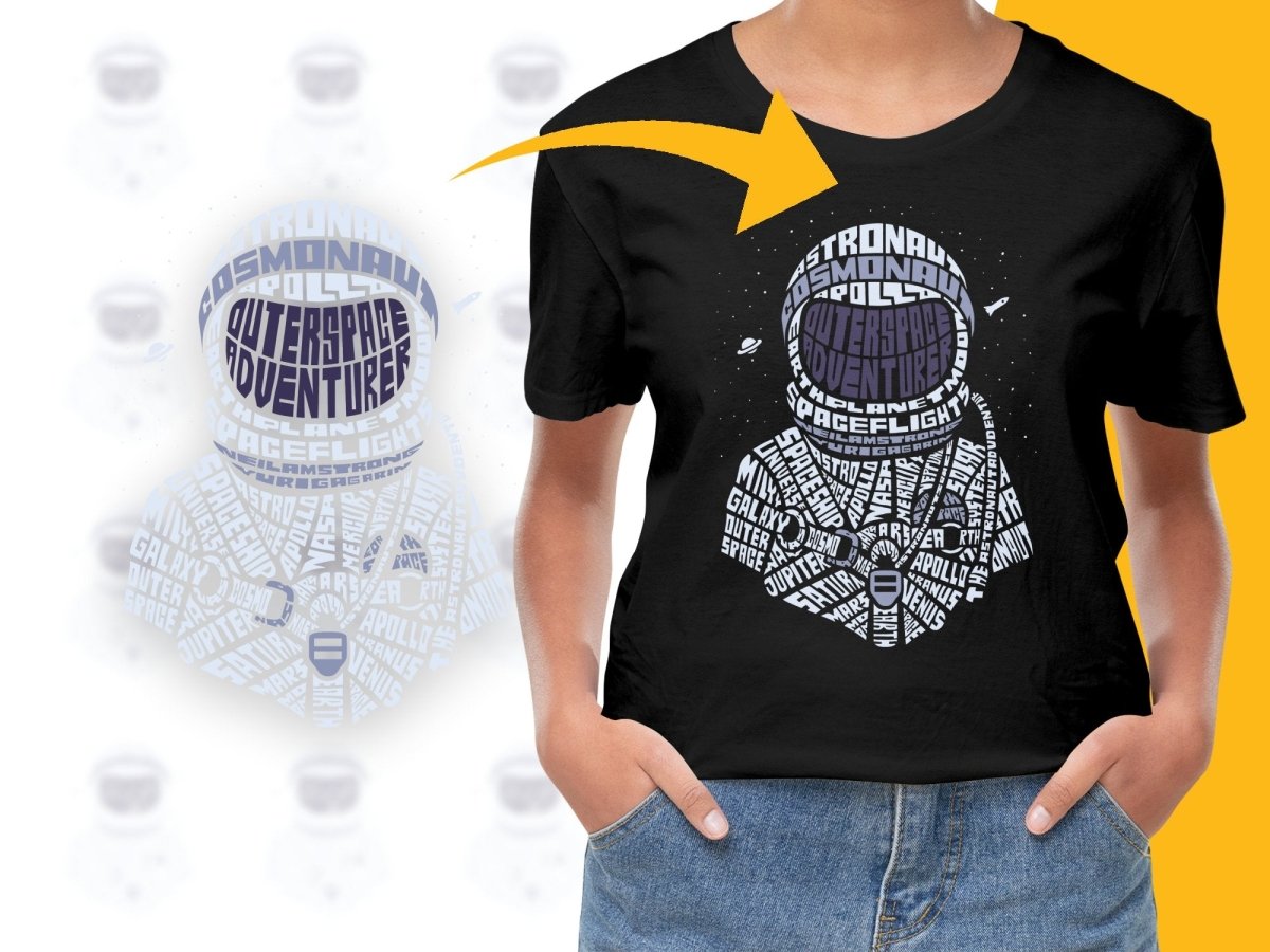 Caligrama Outer Space Adventurer Astronaut Helmet PNG File - Teepew