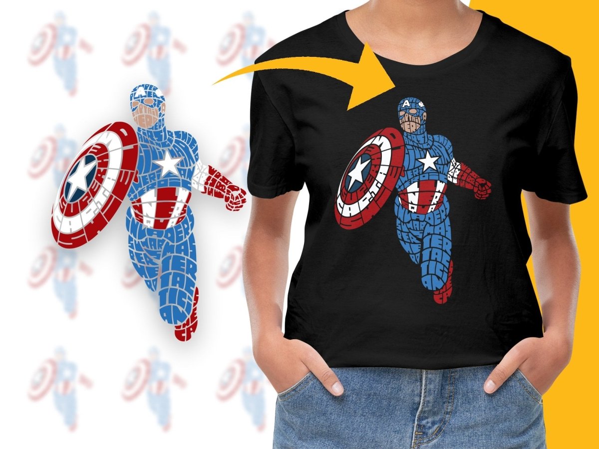 Caligrama Superhero Typography Artwork Featuring Star PNG File - Teepew