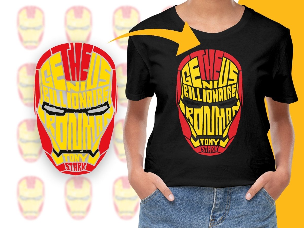 Caligrama The Genius Billionaire Iron Man Tony Stark PNG File - Teepew
