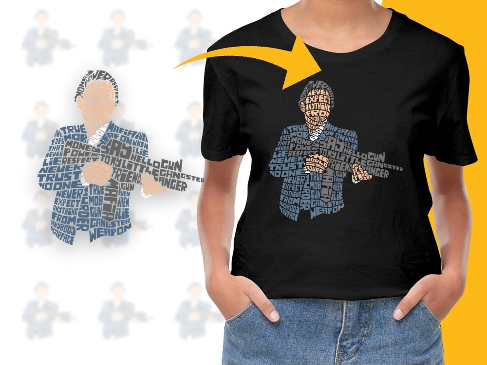 Caligrama Word Cloud Art of Man Holding a Gun PNG File - Teepew