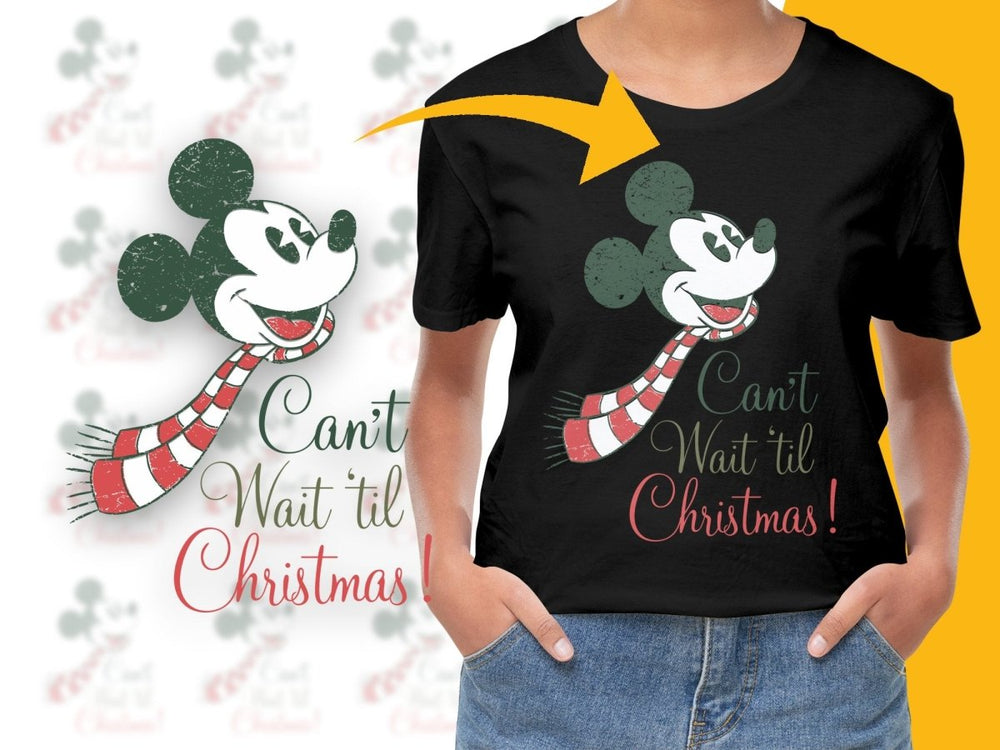 Can't Wait Til Christmas Mickey Mouse PNG File - Teepew