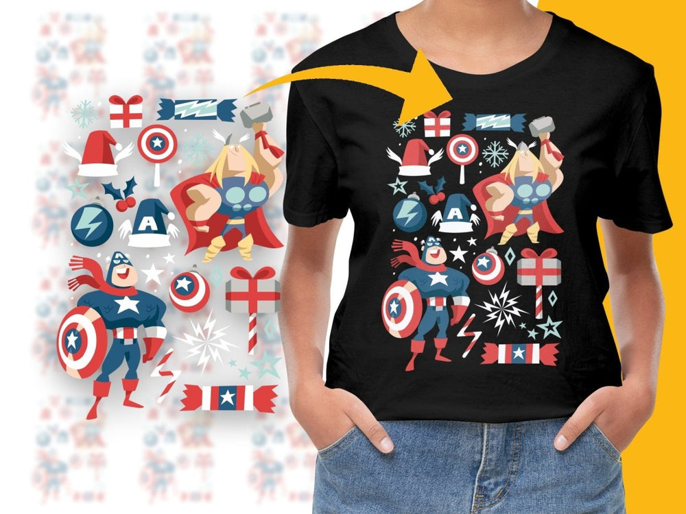 Captain America and Thor Christmas Theme PNG File - Teepew