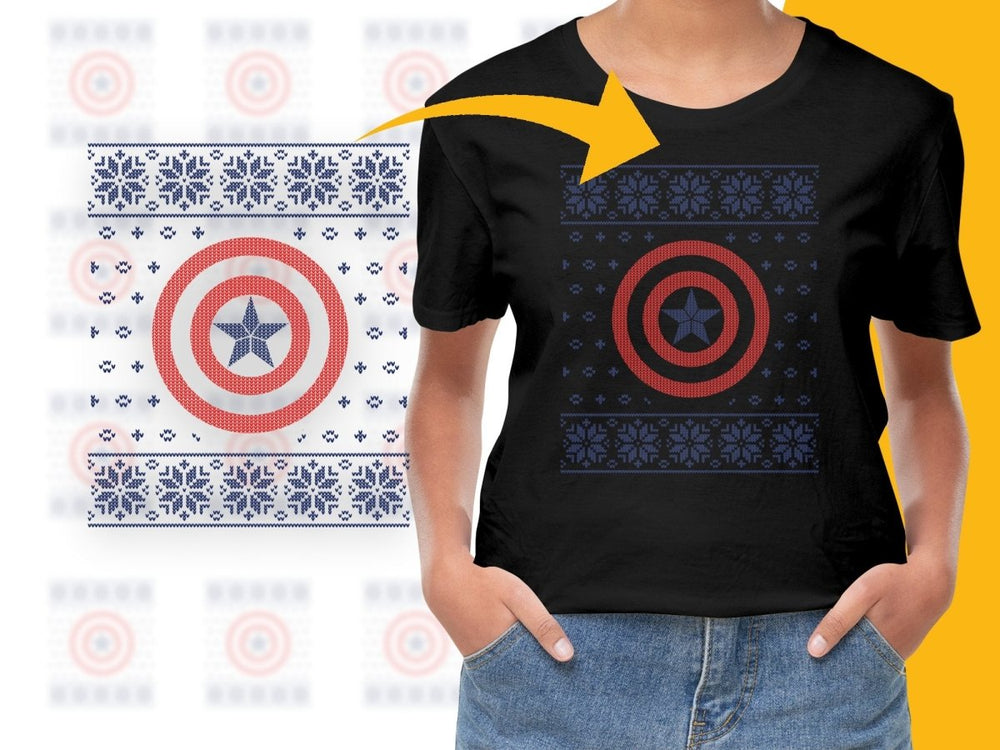 Captain America Christmas Star and Shield PNG File - Teepew