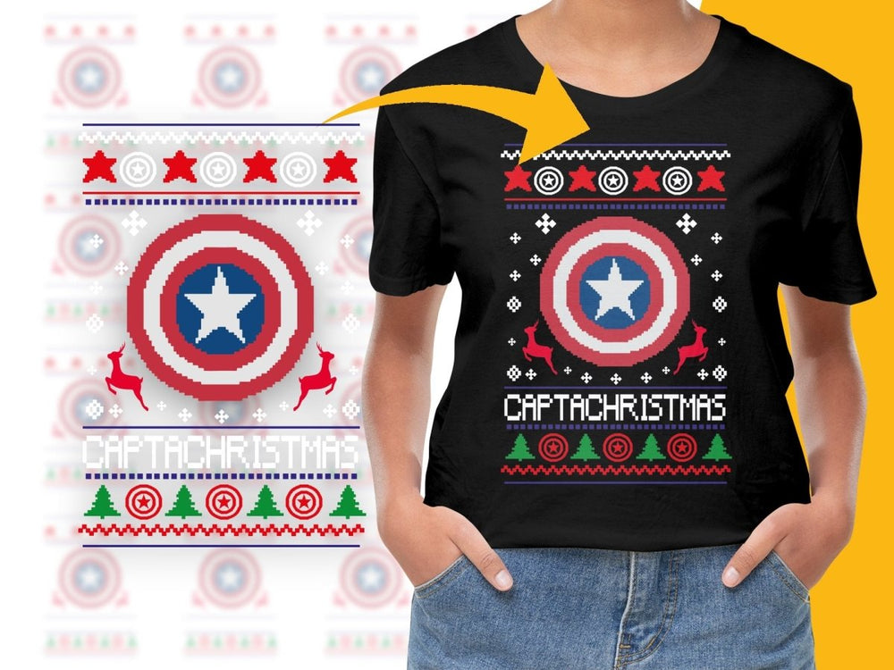 Captain America Christmas Themed Holiday PNG File - Teepew