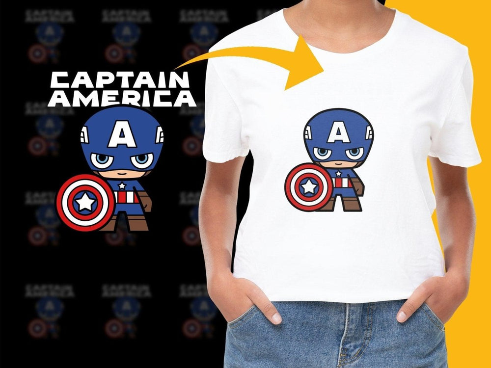 Captain America Cute Cartoon Print PNG File - Teepew