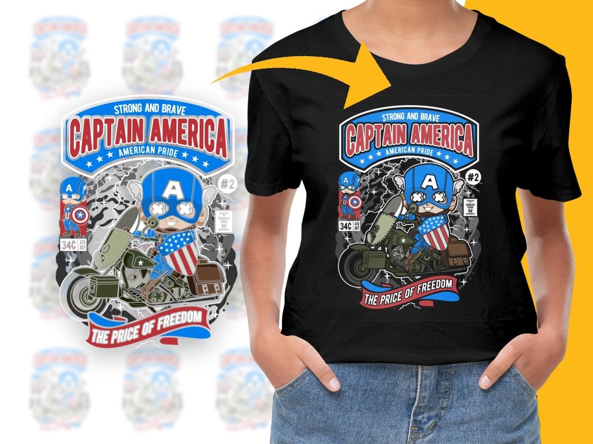Captain America Motorcycle Popculture PNG File - Teepew