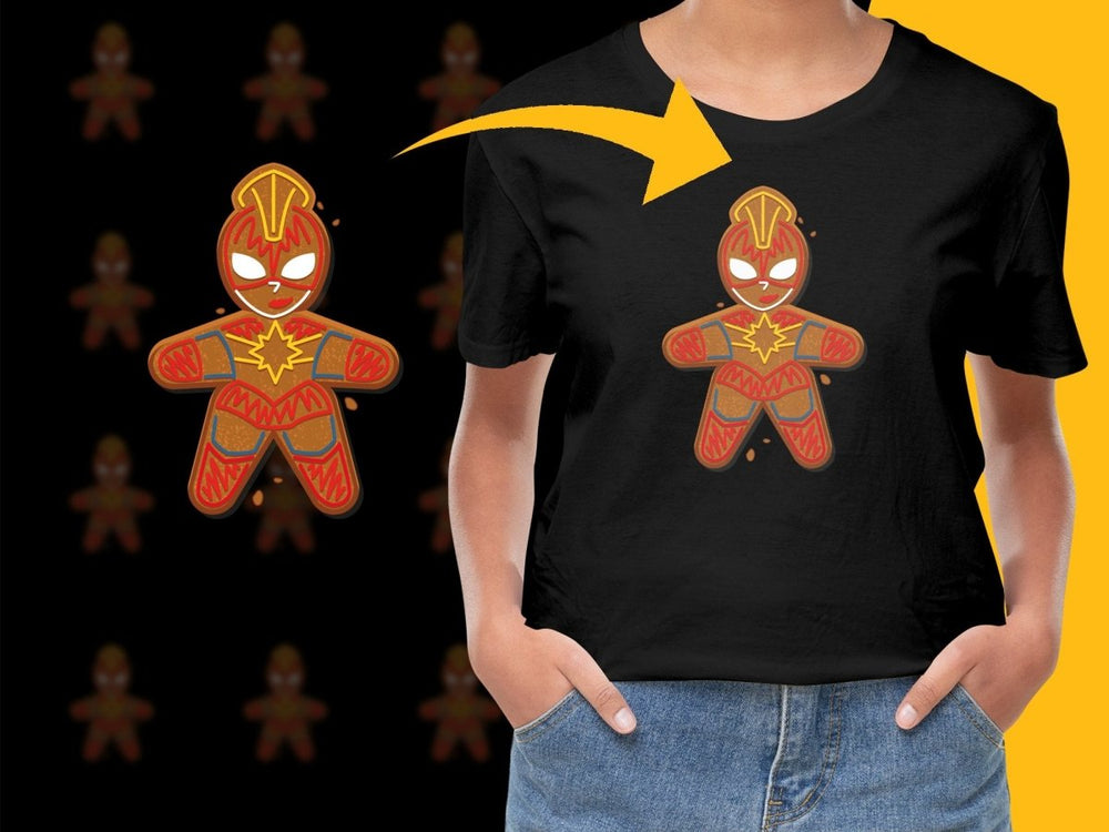 Captain Marvel Gingerbread Christmas Hero PNG File - Teepew